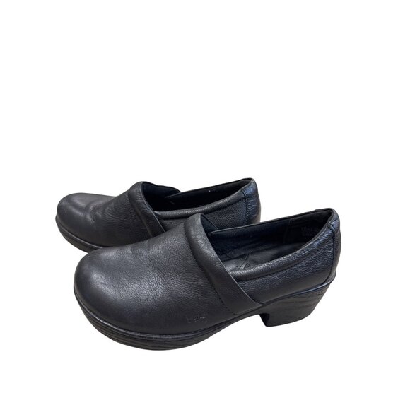 B.OC Womens Black Leather Clogs Mules 7M SKU 7484 - Picture 3 of 11